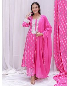 Pink Cotton Mulmul Dupatta