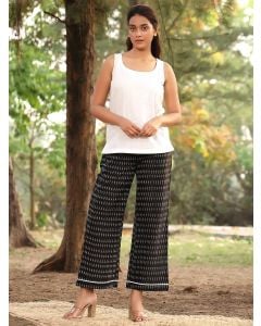 White Cotton Co-ord Set- Set of 2