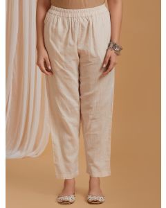 Beige Cotton Pants