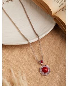 Red Handcrafted Brass Necklace