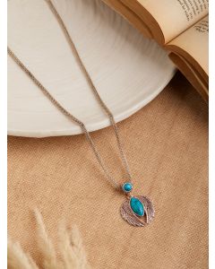 Turquoise Handcrafted Brass Necklace