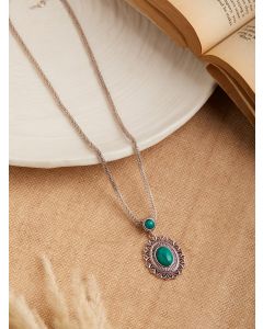 Turquoise Handcrafted Brass Necklace