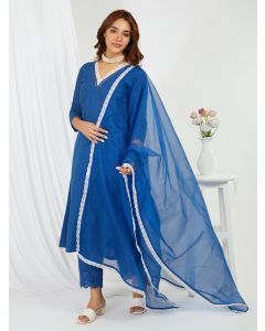 Blue Organza Dupatta