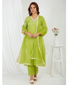 Green Organza Dupatta