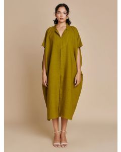 Mehndi Green Linen Kaftan