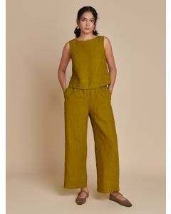 Mehndi Green Linen Co-ord Set - Set of 2