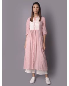 Pink Pintuck Cotton Kurta