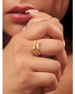 Gold Plated Handcrafted Brass Ring