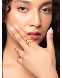 Gold Plated Handcrafted Brass Ring