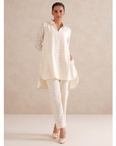 White Cotton Co-ord Set - Set of 2