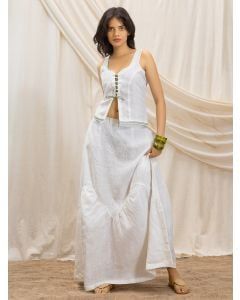 White Linen Skirt