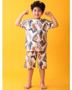 Multicolor Printed Cotton Night Wear - Set of 2