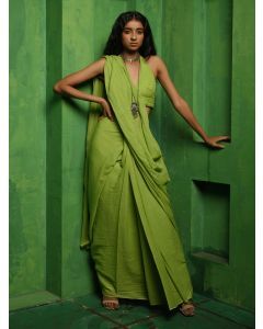 Light Green Modal Mul Saree