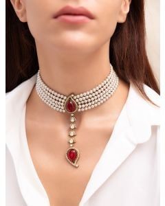 Red Handcrafted Brass Choker