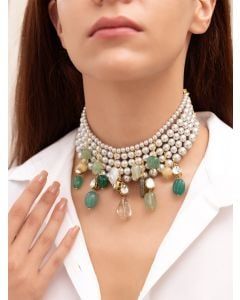 Multicolor Handcrafted Brass Choker