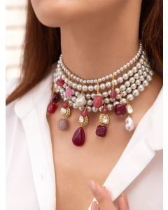 Multicolor Handcrafted Brass Choker