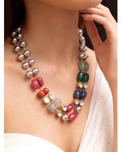 Multicolor Handcrafted Brass Necklace