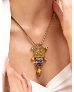Gold Toned Handcrafted Brass Necklace