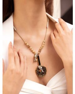 Beige Handcrafted Brass Necklace