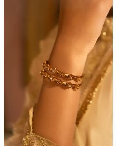 Gold Plated Handcrafted Brass Bangles - Set of 2