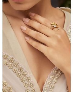 Gold Plated Handcrafted Brass Ring