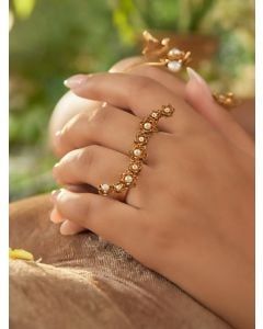 Gold Plated Handcrafted Brass Ring