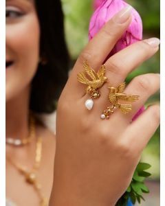 Gold Plated Handcrafted Brass Ring