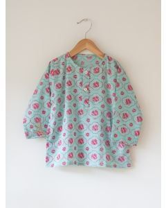 Blue Hand Block Printed Cotton Kurta