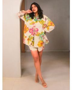 Multicolor Printed Cotton Co-ord Set - Set of 2