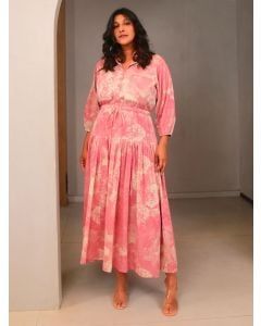 Pink Printed Cotton Dress