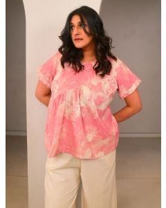 Pink Printed Cotton Top