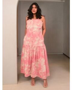 Pink Printed Cotton Dress