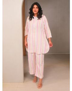 Multicolor Printed Cotton Kurta with Pants - Set of 2