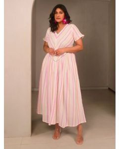 Multicolor Striped Cotton Dress