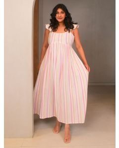 Multicolor Striped Cotton Dress