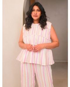 Multicolor Striped Cotton Top
