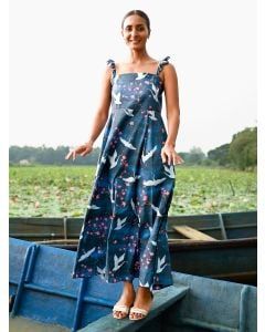 Blue Printed Cotton Dress