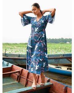 Blue Printed Cotton Dress