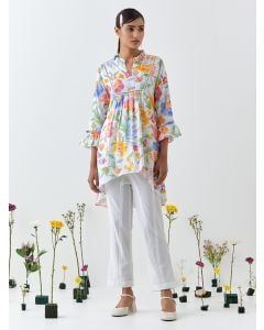 Multicolor Printed Cotton Linen Co-ord Set - Set of 2