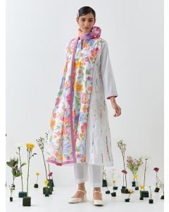 Multicolor Printed Cotton Linen Suit - Set of 3