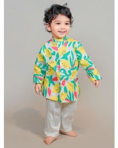 Multicolor Printed Cotton Kurta with Pajama - Set of 2