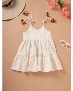 White Cotton Lurex Dress