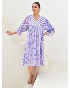 Blue Hand Block Printed Cotton Dress