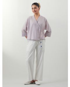 Lavender Woven Cotton Co-ord Set- Set of 2