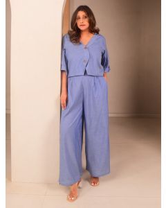 Blue Cotton Co-ord Set - Set of 2