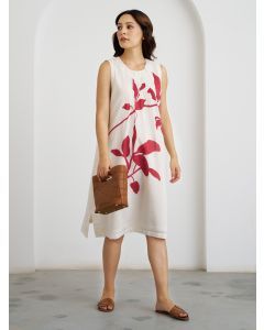White Printed Modal Dress