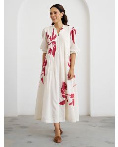 White Printed Modal Dress