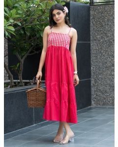 Red Printed Cotton Dress