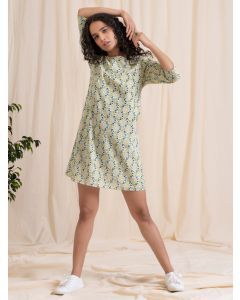 Green Printed Cotton Dress