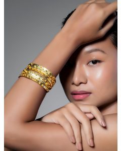 Gold Plated Handcrafted Brass Bangles - Set of 2